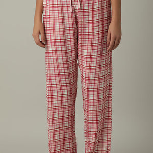 Full Length Pyjama Bottom - Blush Rose Check Print