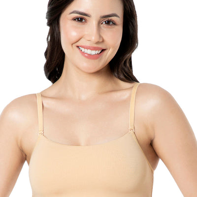 Solid Non Padded Non-Wired Cami Bra - Hazelnut