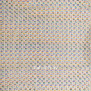 White with Multi Color Pochampally Ikat Silk & Cotton (Sico) Fabric