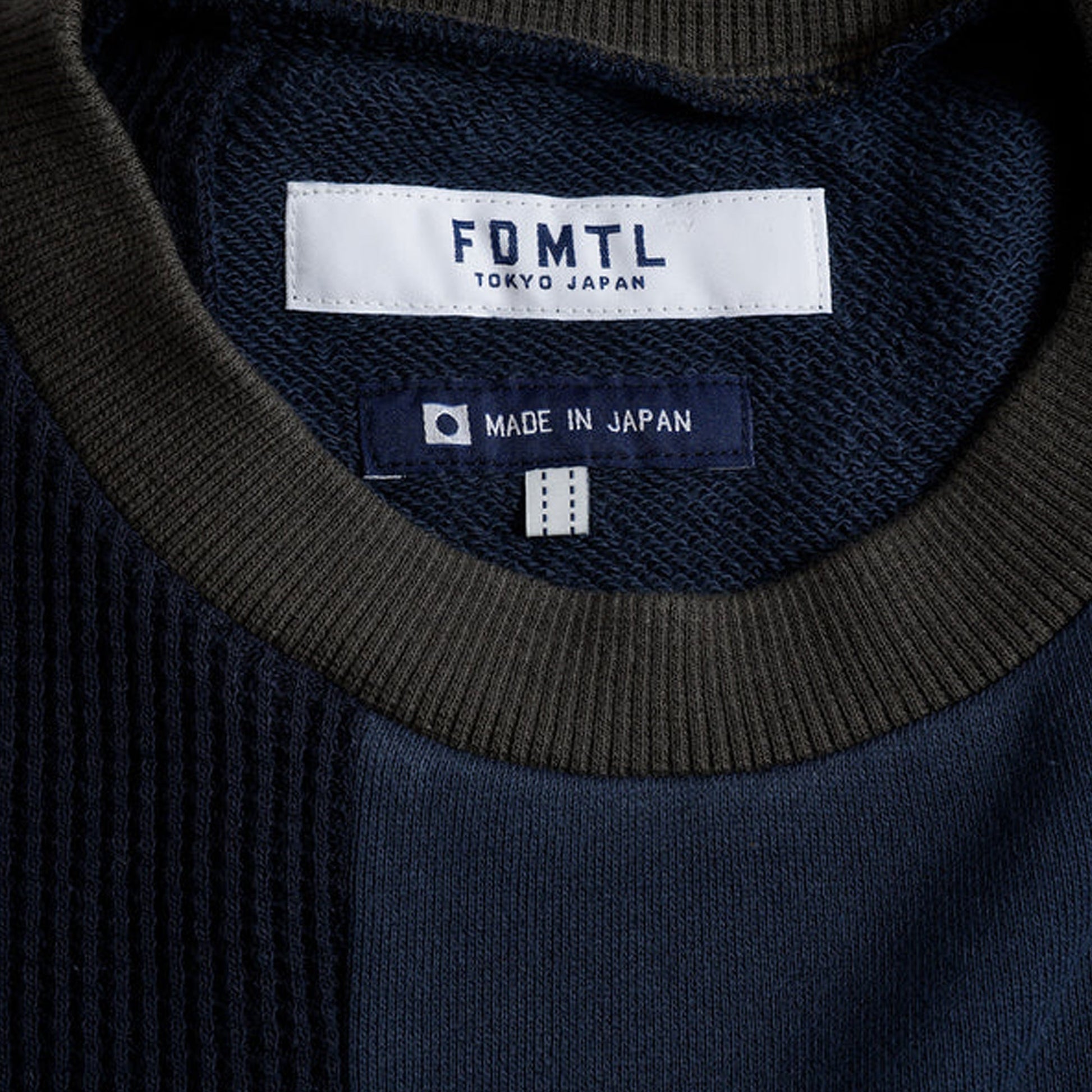 FDMTL | PATCHWORK SWEATSHIRT { NAVY