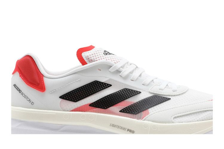 adidas Adizero Boston 10 White Black Solar Red