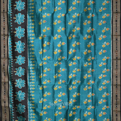 Blue Black Odisha Handloom Khandua Silk Saree