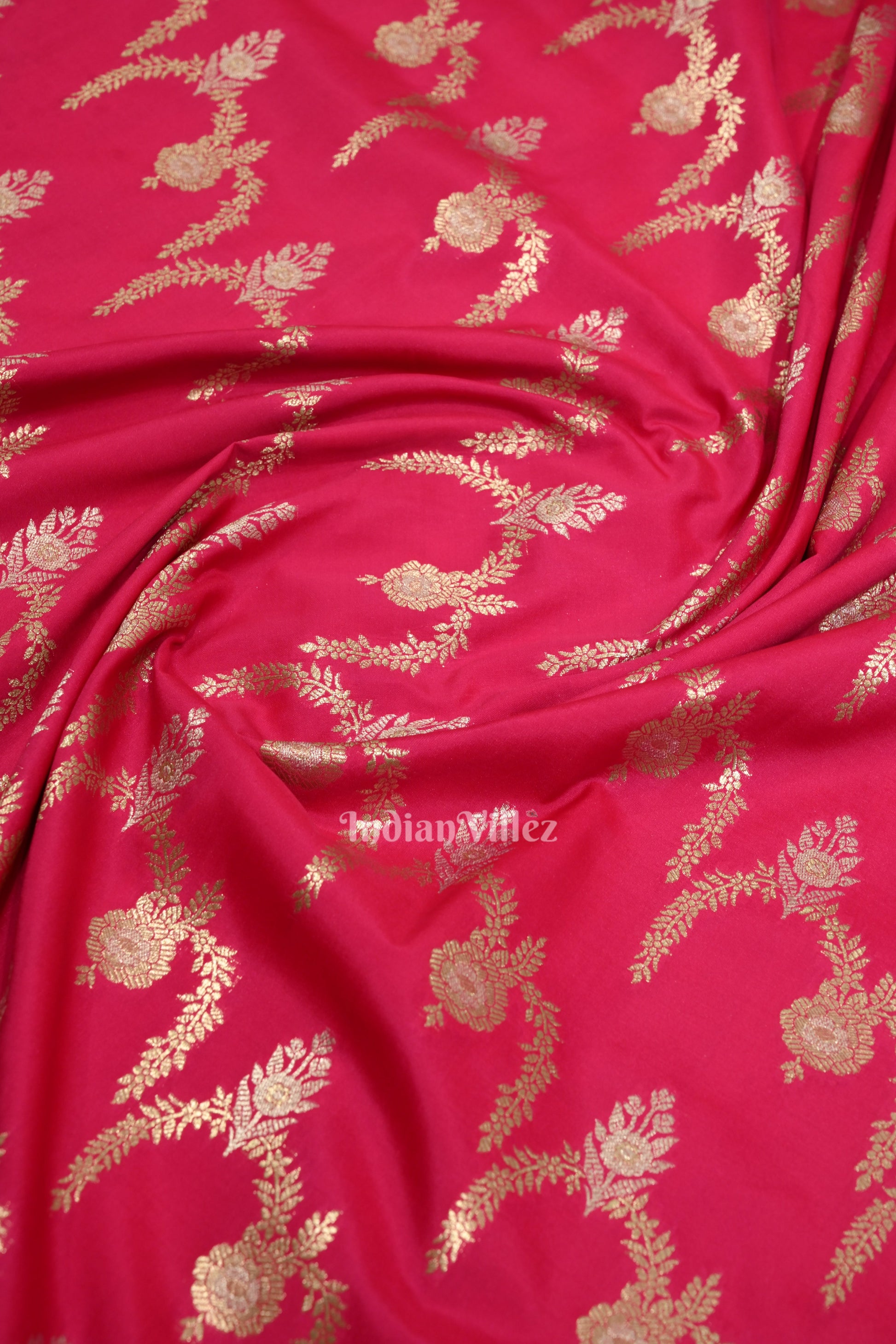 Bridal Wedding Hot Pink Soft Pure Mashru Satin Silk Banarasi Saree