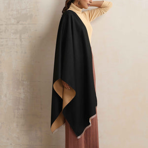 trueBrowns Black Reversible Woollen Stole