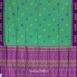 Green Magenta Tribal Doli Sawari Contemporary Bomkai Silk Saree