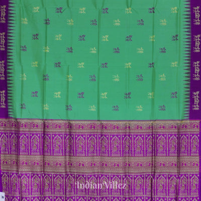 Green Magenta Tribal Doli Sawari Contemporary Bomkai Silk Saree