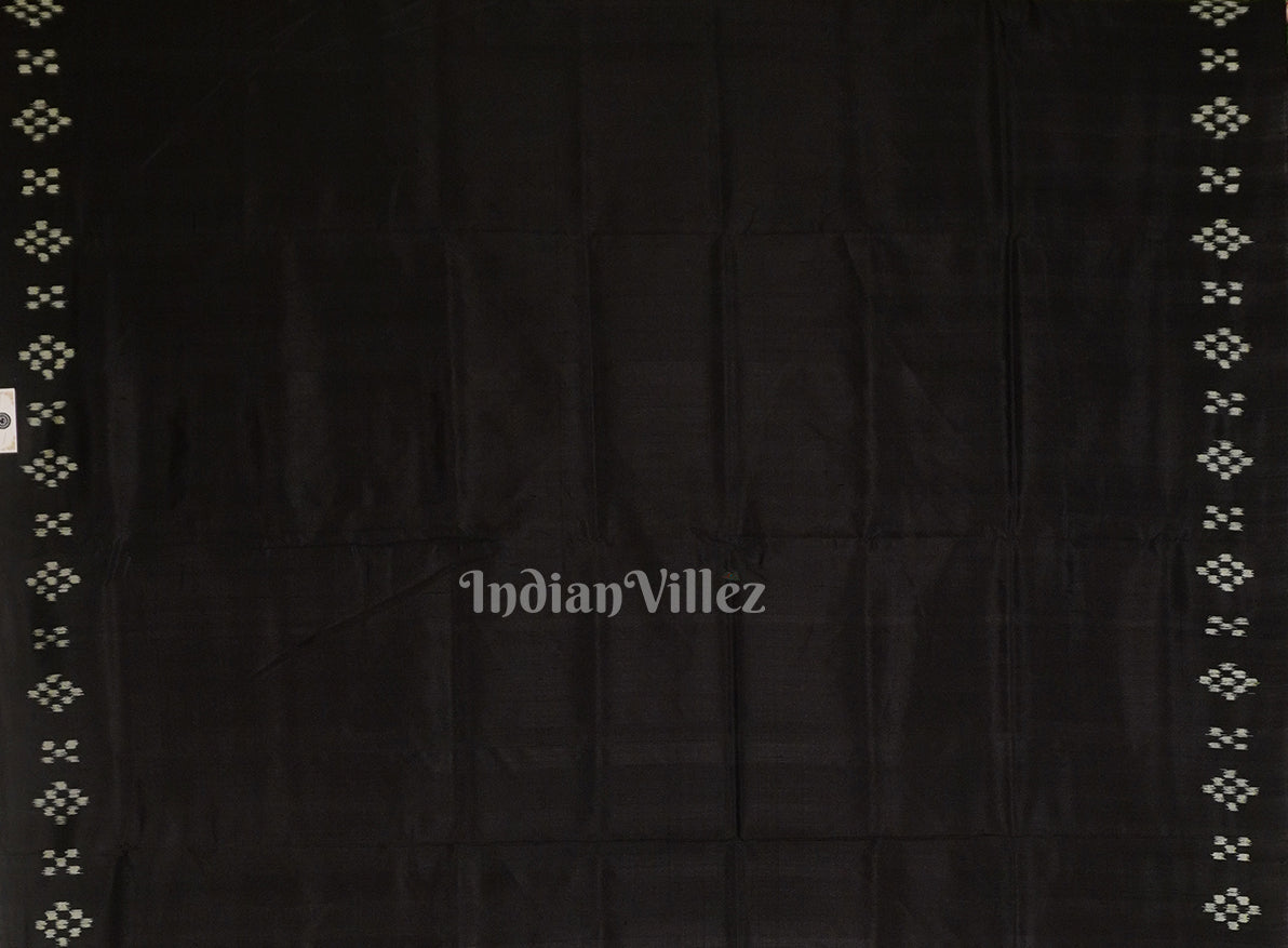 Black Pasapalli Theme Odisha Ikat Designer Silk Saree