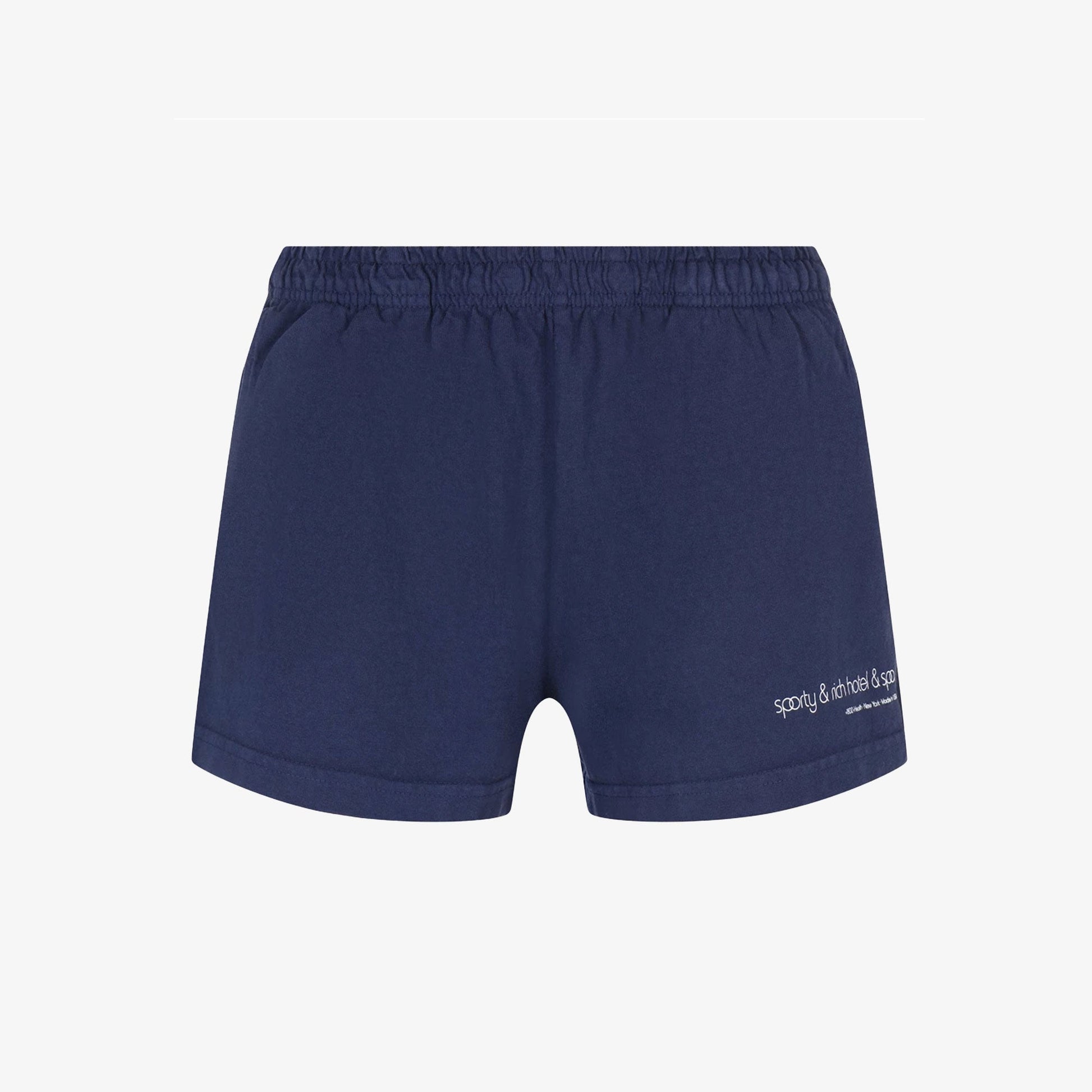 SPORTY & RICH | SPA DISCO SHORTS { NAVY/WHITE