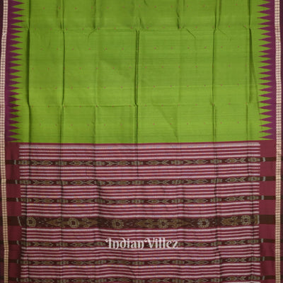 Deep Green Odisha Ikat Bomkai Silk Saree