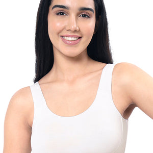 All Day Lounge Solid Non Padded Non-Wired Bra - White