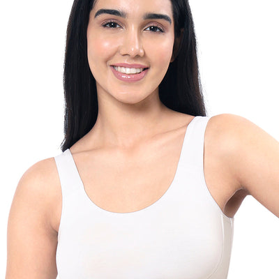 All Day Lounge Solid Non Padded Non-Wired Bra - White