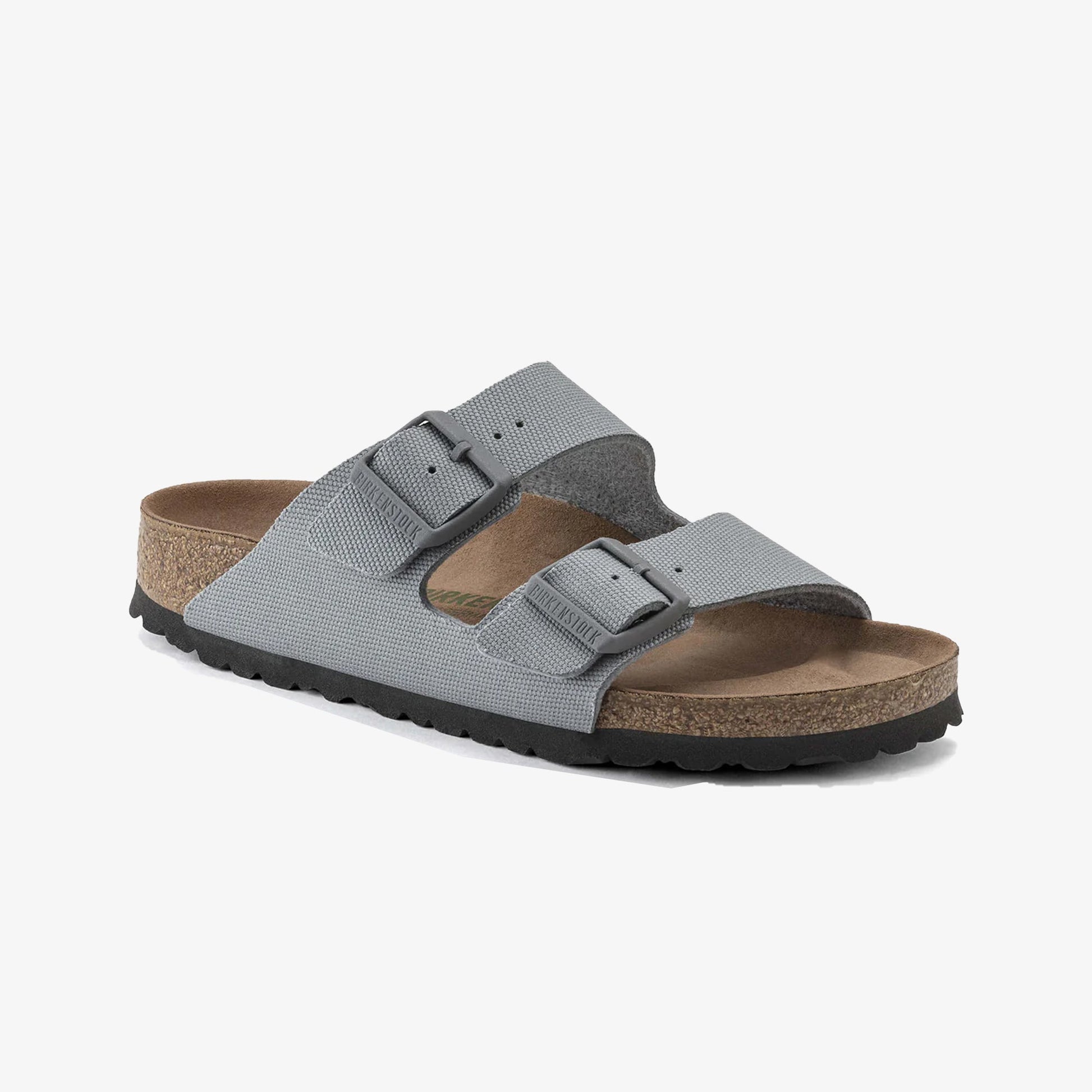 Birkenstock | ARIZONA VEGAN MEN TEXTILE  { GRAY/STONE COIN