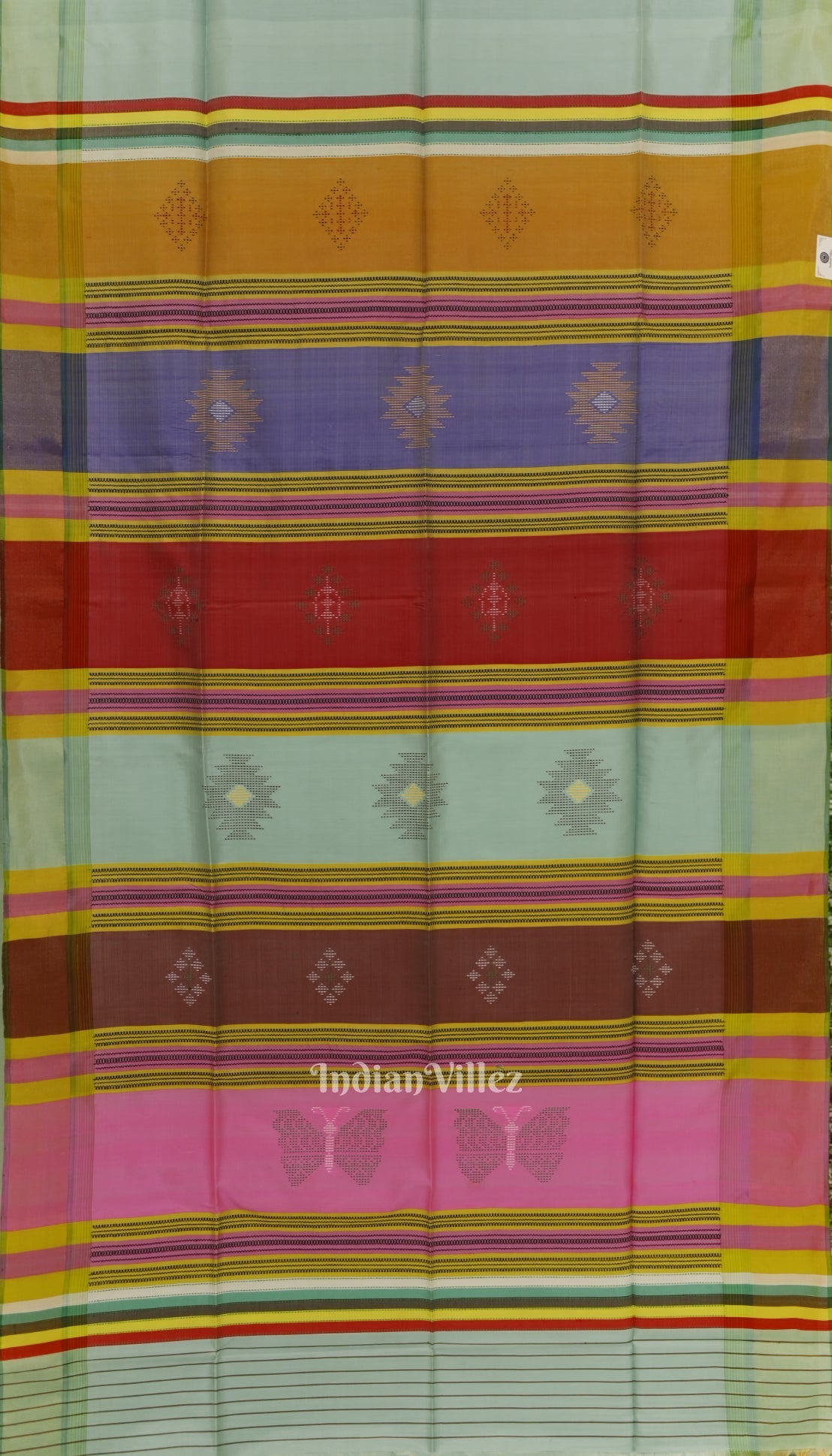 Pink With Sky Dual Tone Pure Bishnupuri Silk Saree