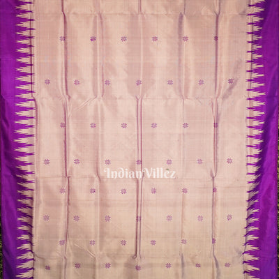 Lavender & Purple With Multicolor Double Pallu Berhampuri Silk Saree