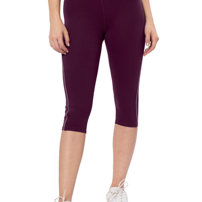 Energize High Rise Active Capri - Blackberry Wine