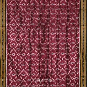 Maroon Black Khandua Ikat Silk Saree