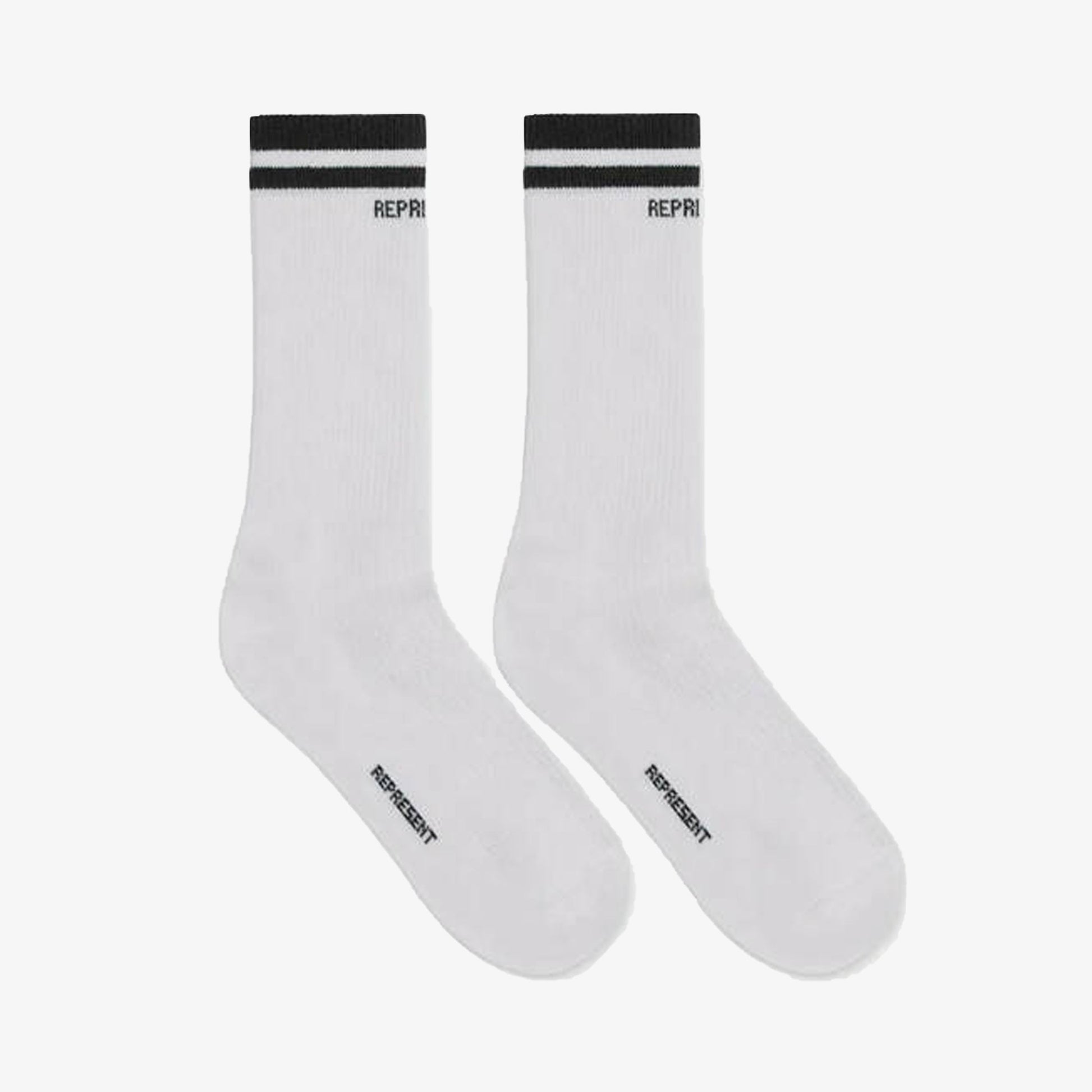 Represent | COLLEGE SOCKS  { BLACK/WHITE
