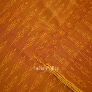 Deep Orange  Pochampally Ikat Cotton Fabric