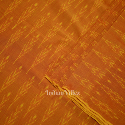 Deep Orange  Pochampally Ikat Cotton Fabric