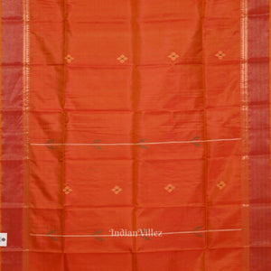 Orange Green Pure Bishnupuri Silk Saree