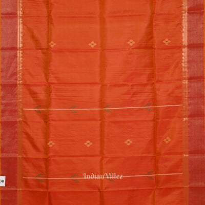 Orange Green Pure Bishnupuri Silk Saree
