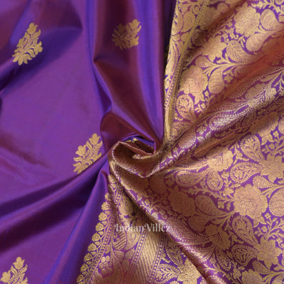 Purple Dual Tone Katan Banarasi Silk Saree