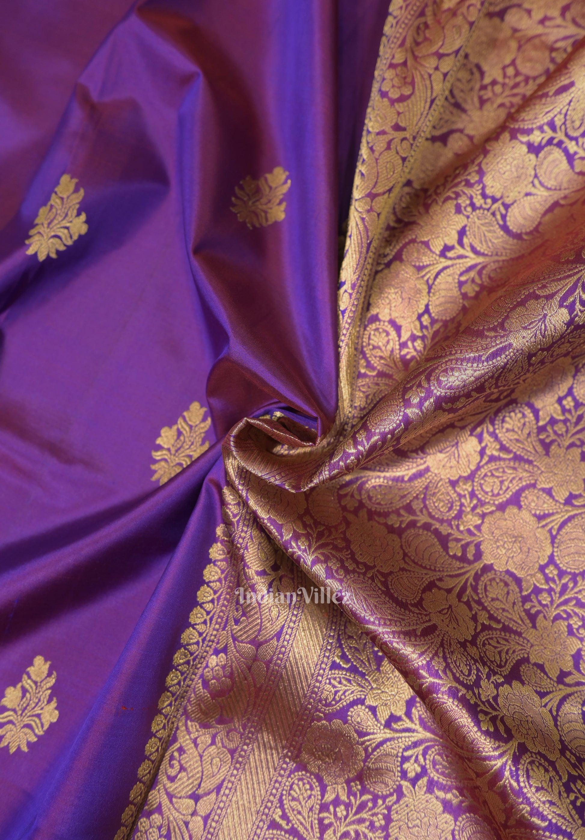 Purple Dual Tone Katan Banarasi Silk Saree