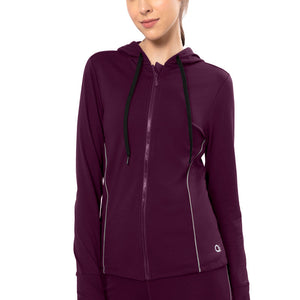 Flaunt Hoodie Full Sleeve Active Jacket - Blackberry Wine