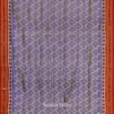 Ash Grey Odisha Ikat Khandua Silk Saree