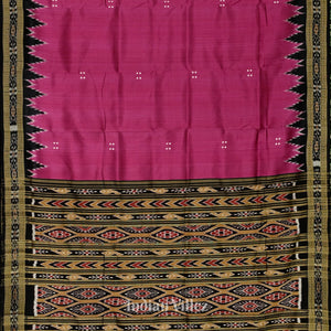 Maroon Butta Design Odisha Ikat Khandua Silk Saree