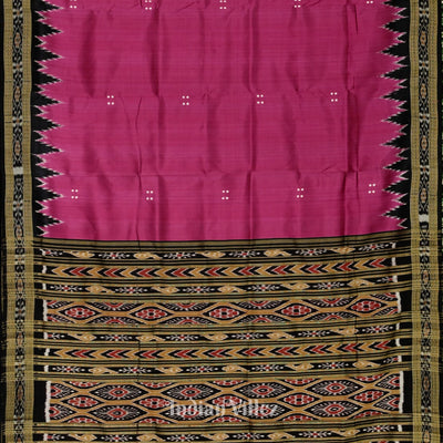 Maroon Butta Design Odisha Ikat Khandua Silk Saree