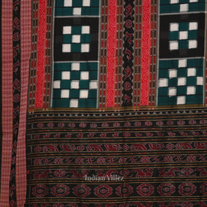 Multi Color Odisha Sambalpuri Pure Cotton  Pasapali Saree