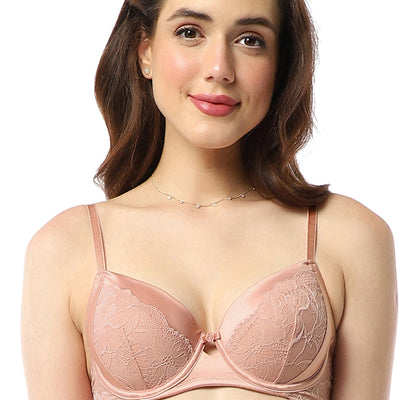 Eternal Bliss Padded Wired Demi Bra - Mellow Rose