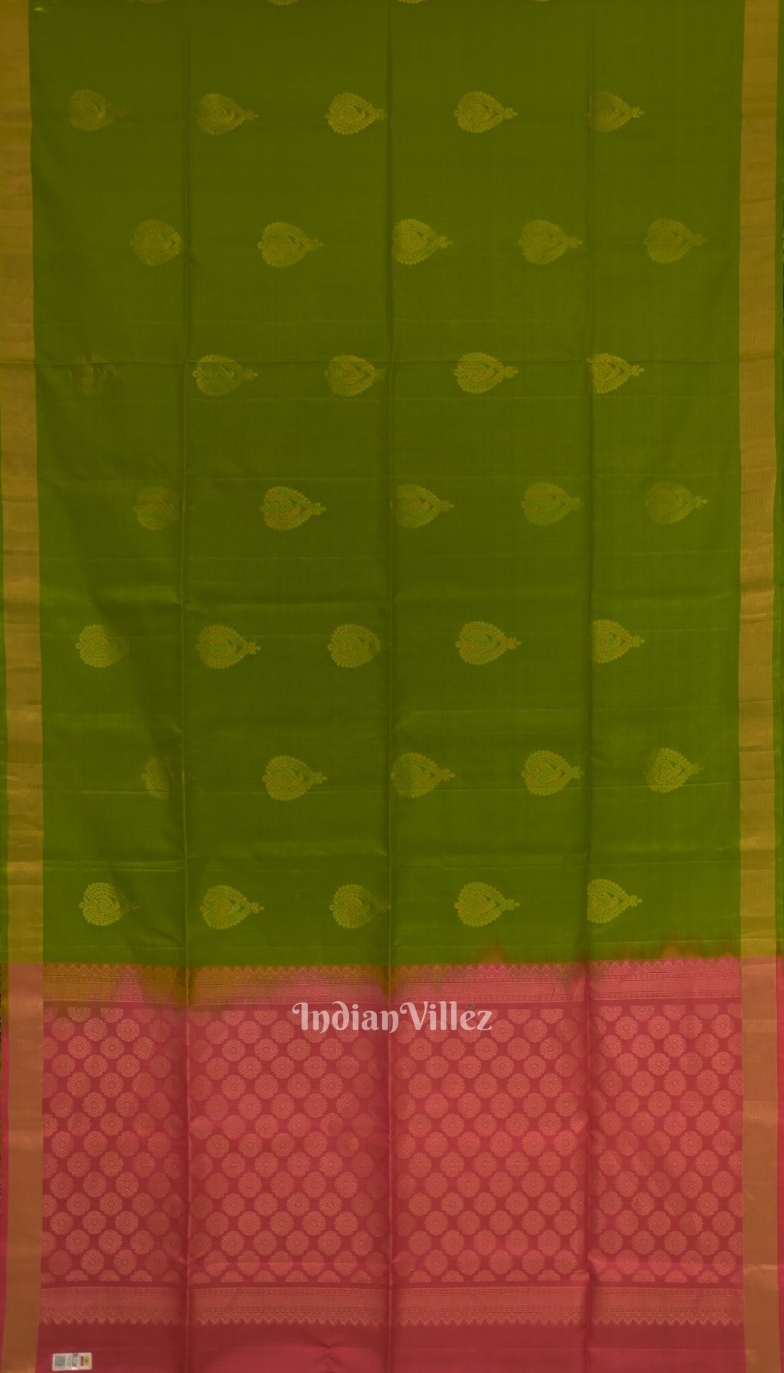 Parrot Green With Rani Pink Pure Kanjivaram Soft Silk Saree
