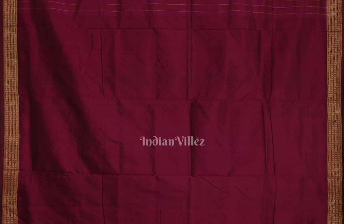 Maroon Rudrakshya Border Odisha Ikat Khandua Silk Saree