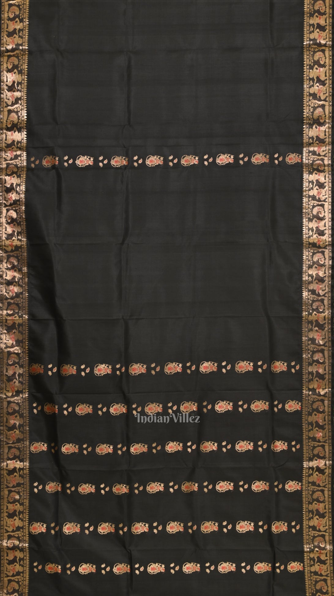 Black Handwoven Baluchari Silk Saree