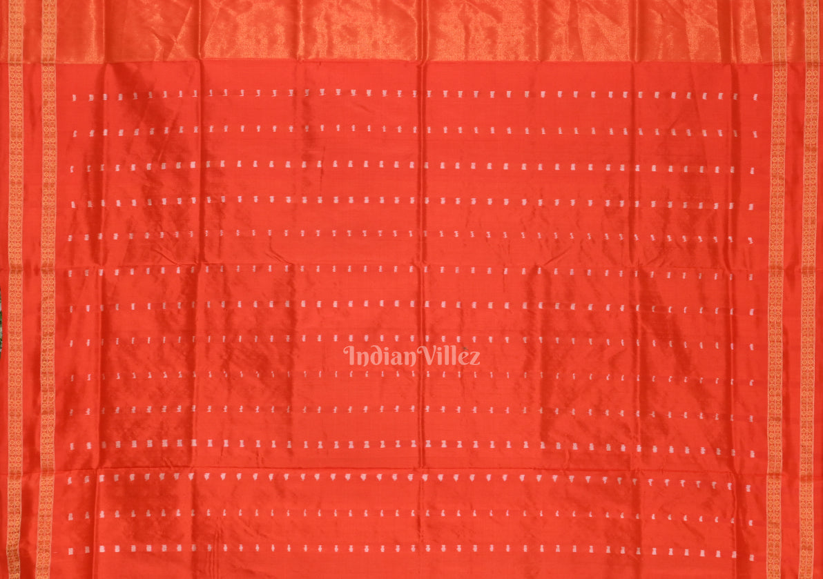 Dark Black Buti Design Bomkai Sambalpuri Silk saree