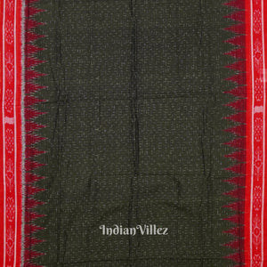 Bottle Green Maniabandha Cotton Jharana Saree