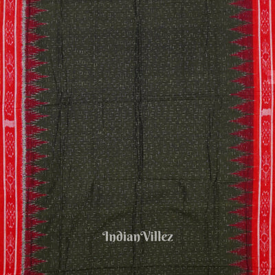 Bottle Green Maniabandha Cotton Jharana Saree