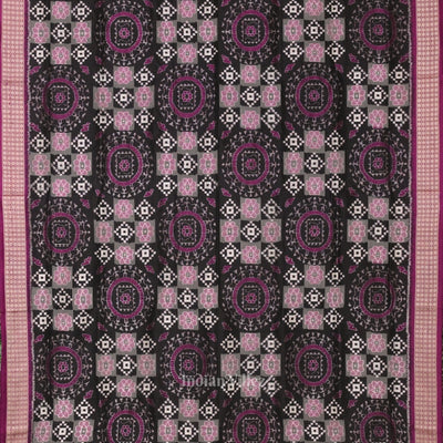 Black Purple Body Pasapali Sambalpuri Silk Saree