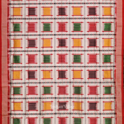 White with Multicolor Ashwin Theme Sambalpuri Silk saree