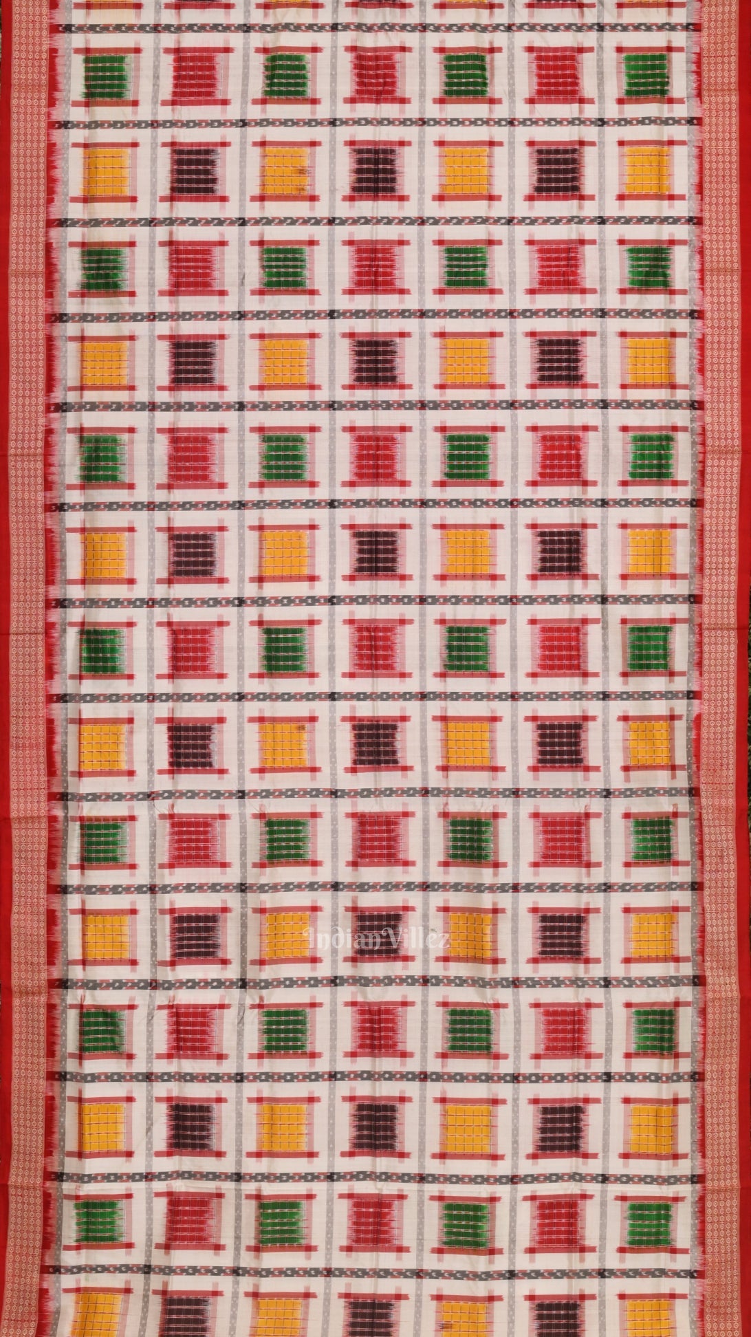 White with Multicolor Ashwin Theme Sambalpuri Silk saree
