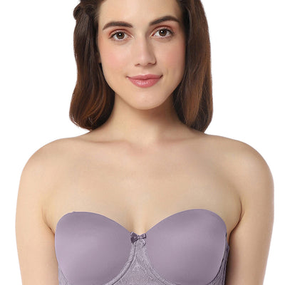 Elegance Padded Wired Multiway Balconette Bra  - Gray Ridge