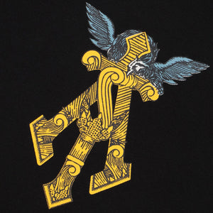 ALMOST GODS | GILDED ALPHA CROSS RELAXED TEE { BLACK/GOLD