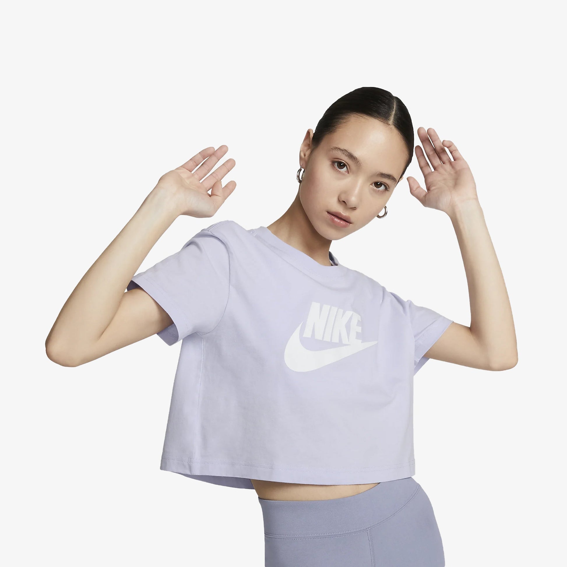 Nike | CROPPED  { OXYGEN PURPLE/WHITE