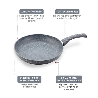 Granite Non-stick Fry Pan, Induction Bottom, by blacktree