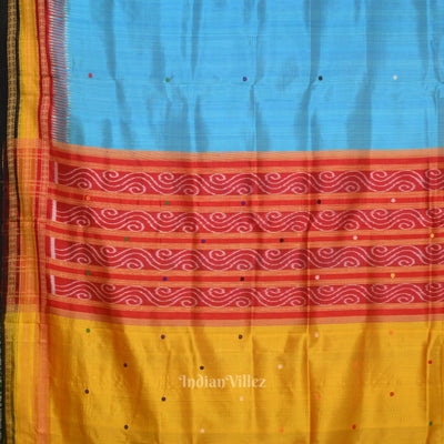 Blue Kathiphera Odisha ikat Khandua Silk saree