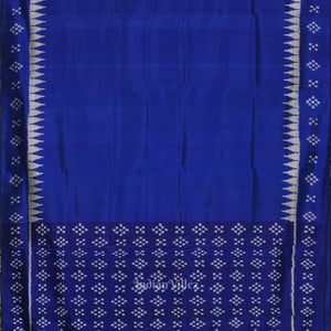 Indigo Blue Pasapali Border Odisha Ikat Contemporary Silk Saree