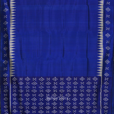 Indigo Blue Pasapali Border Odisha Ikat Contemporary Silk Saree