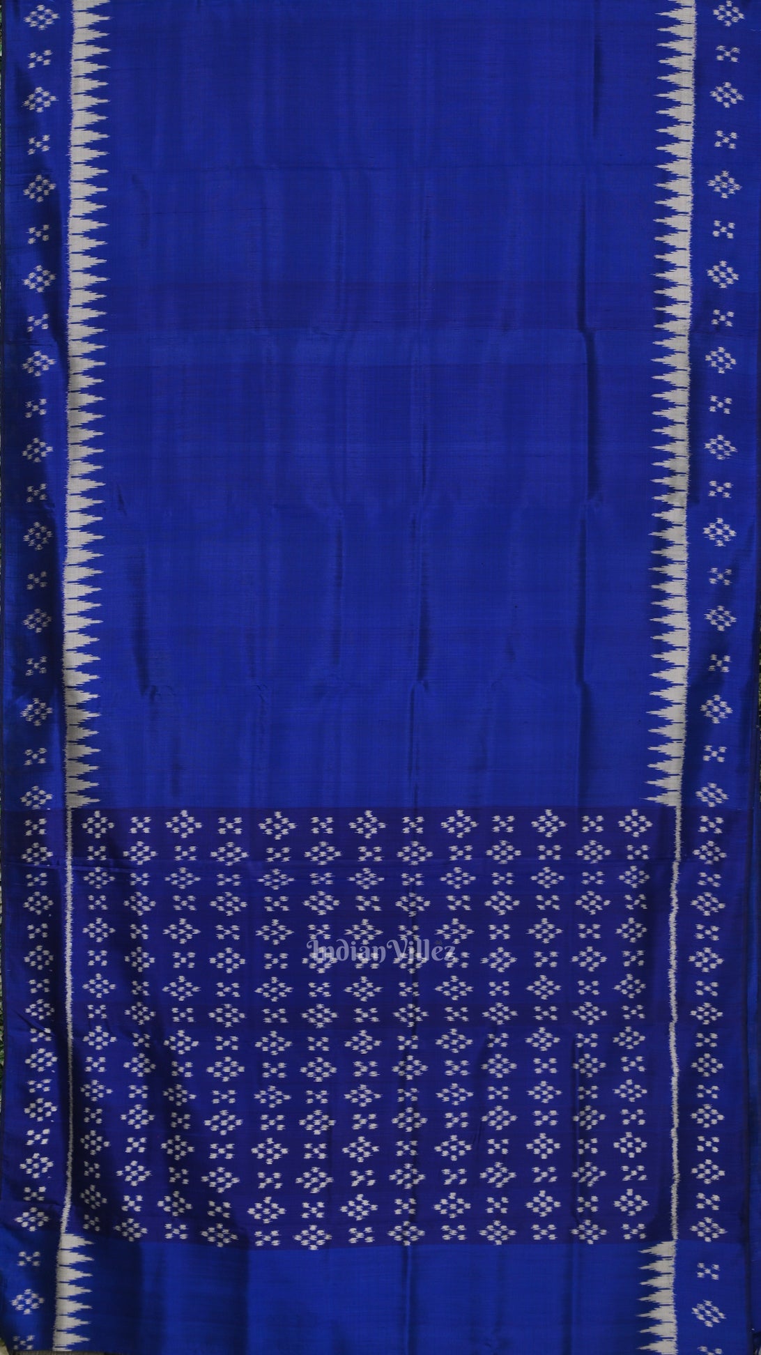 Indigo Blue Pasapali Border Odisha Ikat Contemporary Silk Saree